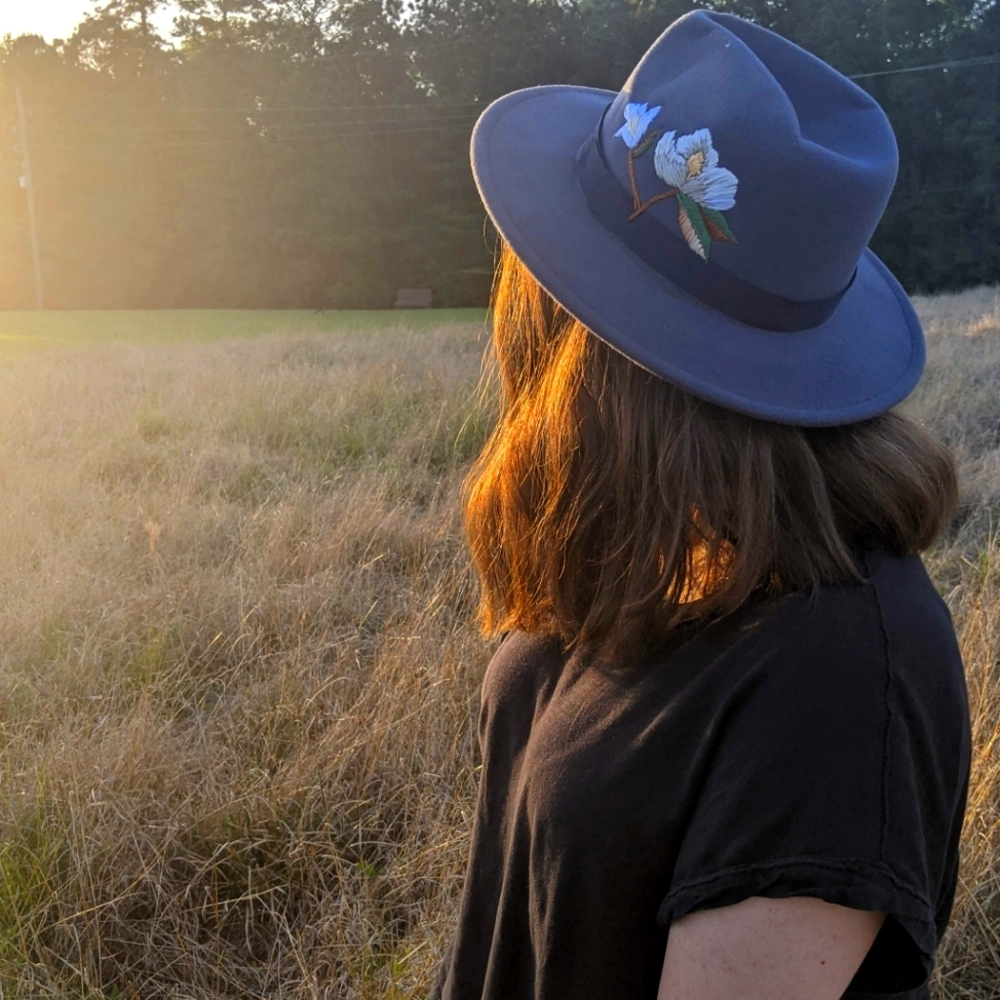 Embroidered Wide Brim hat